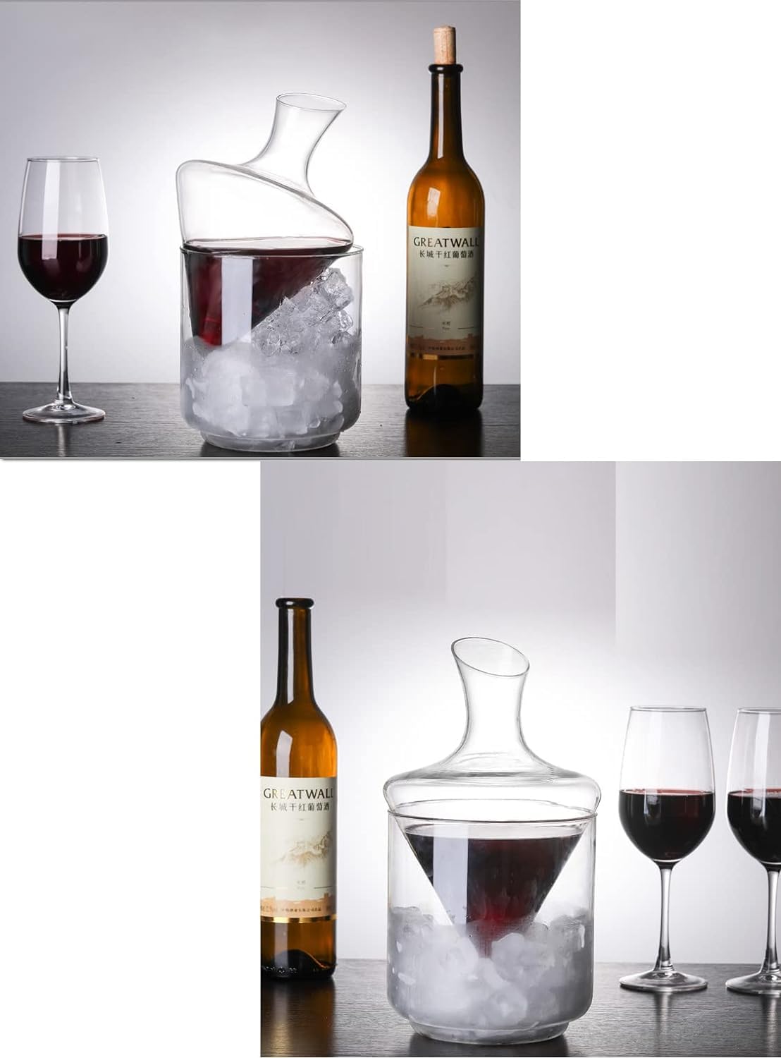 Amazon | Gugrida 1000ml ワインデカンタ、デキャンタ、冷酒器、氷の